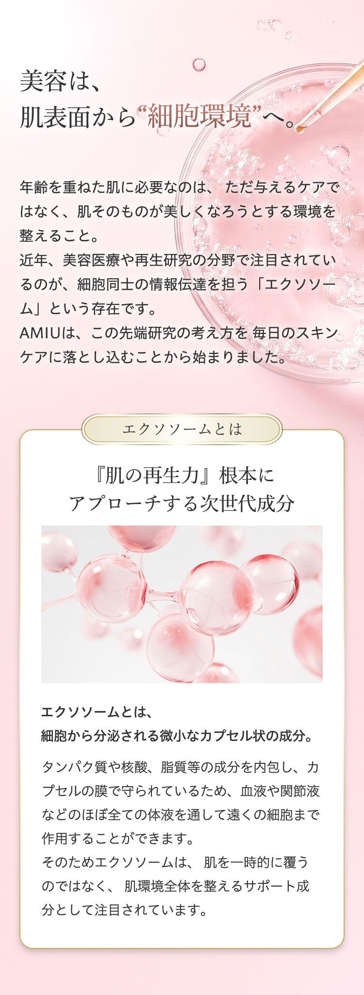 美容は、肌表面から“細胞環境” エクソソームとは『肌の再生力』根本にアプローチする次世代成分